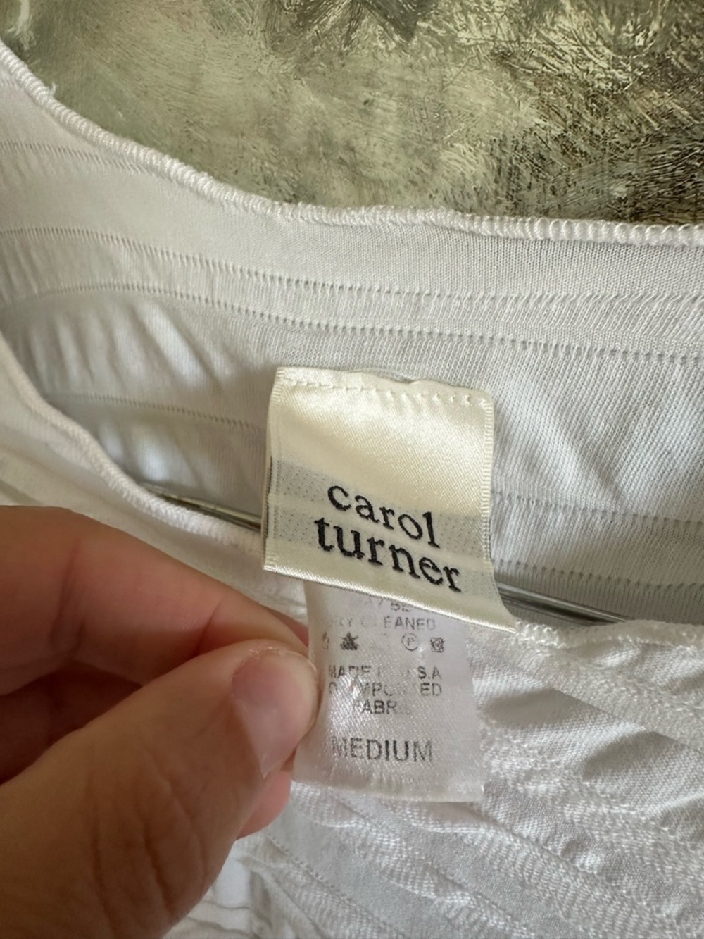 Carol Turner Fiore Classic Shirttail Top in White sz M - Picture 7 of 9